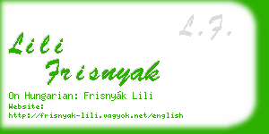 lili frisnyak business card